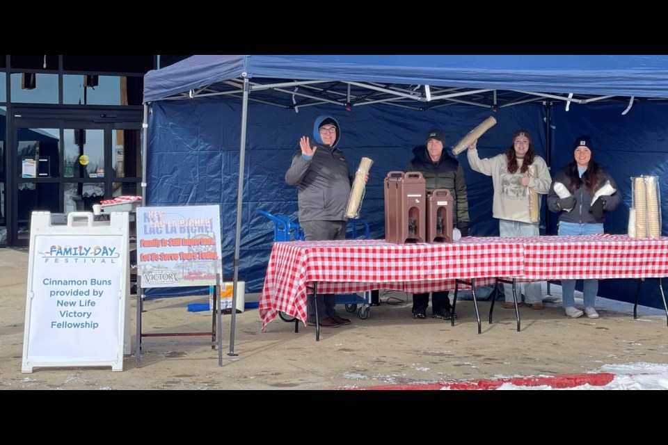 Members of the New Life Victory Church volunteer group inside the tent set up at the Bold Centre during last year's Family Day Festival. Submitted photo. 