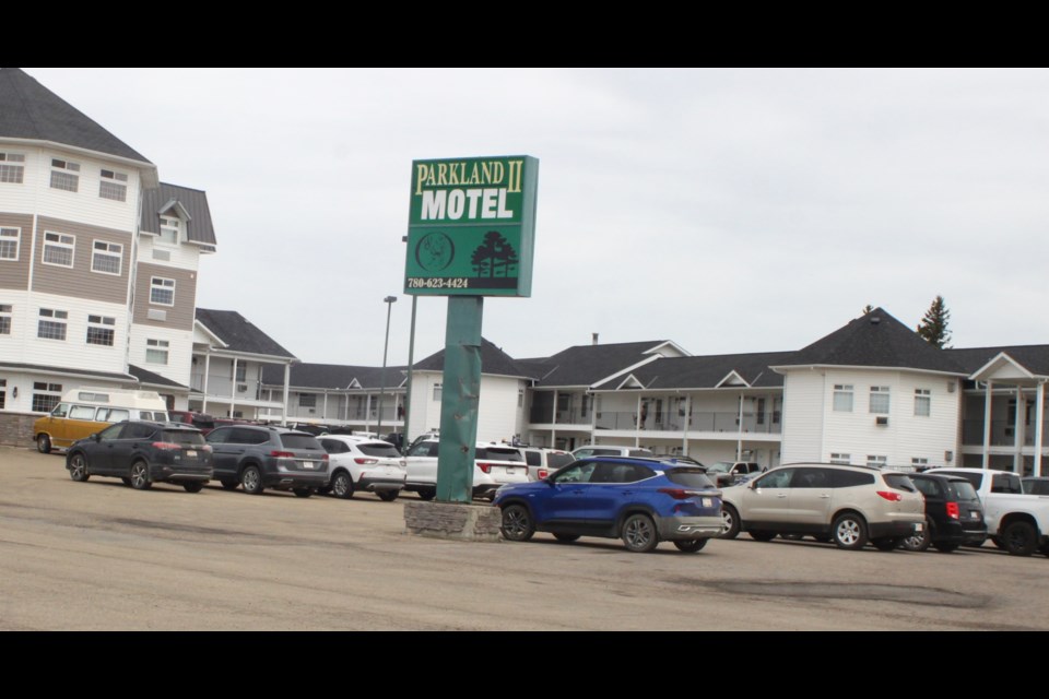The Parkland 2 Motel in Lac La Biche is serving as a reception centre for wildfire evacuees from Boyle and area. Chris McGarry photo. 