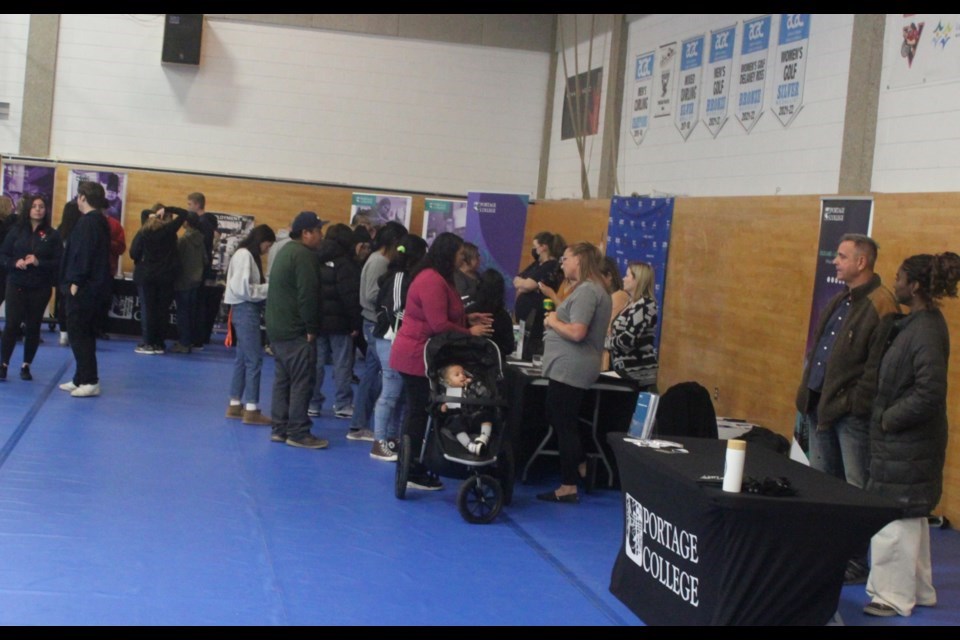 People attending Portage College fall open house, which took place at the Lac La Biche campus on Nov. 6, 2023. Chris McGarry photo. 
