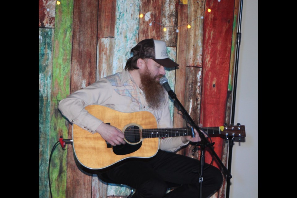 Edmonton-based artist Sean Pinchin performed during the opening concert of the 2025 Music in the Forest Series. The show took place at the Sir Winston Churchill Provincial Park community facility on March 20. Chris McGarry photo. 