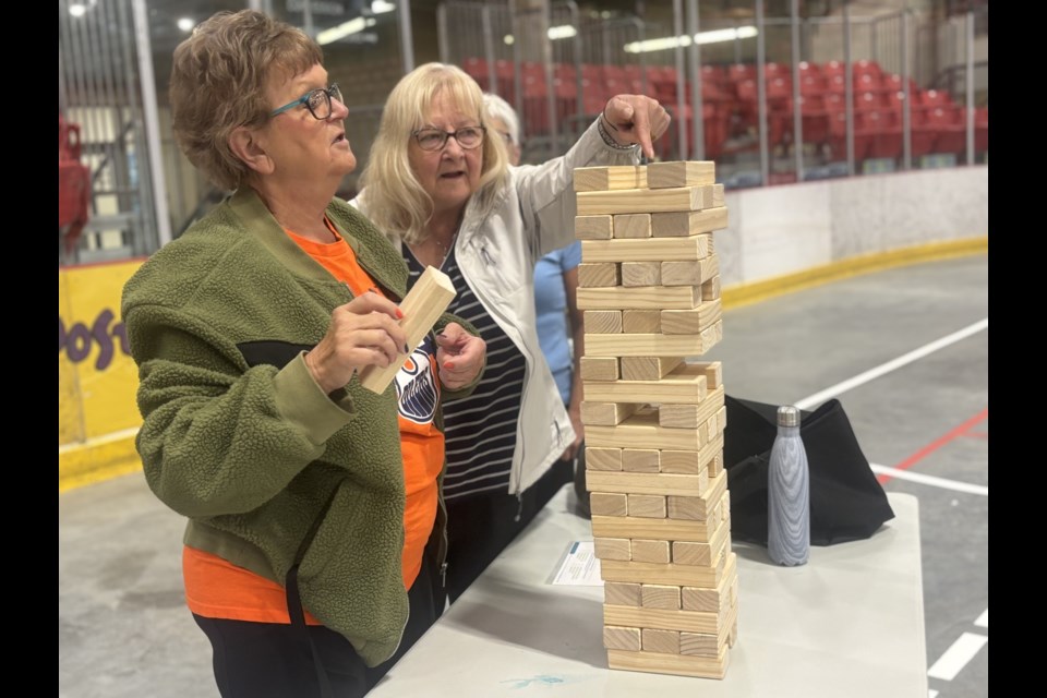 A group of seniors came to the Energy Centre's Ice palace to enjoy a game of Jenga in celebration of Seniors' Week.

Photo/Chantel Downes