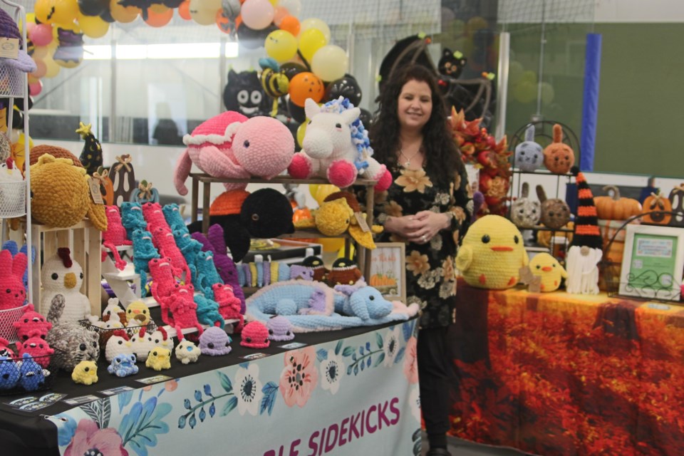 Dumonceaux, proudly showed off her array of crocheted animals.