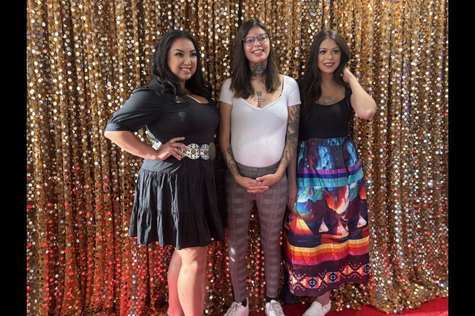 Actors and actresses of the new movie "The Nation" made their debut on the red carpet at the Grand Square Cinema.

(Left to right) Actresses, Kelly Orr, Mia Dixon, and Kristen Minoose.

Photo: Chantel Downes