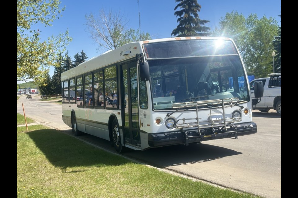 A City bus was on display.