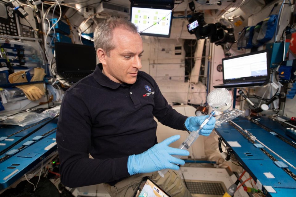 Canadian Space Agency astronaut David Saint-Jacques initializes the BioNutrients experiment onboard the International Space Station (ISS) in 2019. The program's second round will be aboard SpaceX's ISS commercial resupply mission, which is scheduled to launch on Nov. 18, 2022.