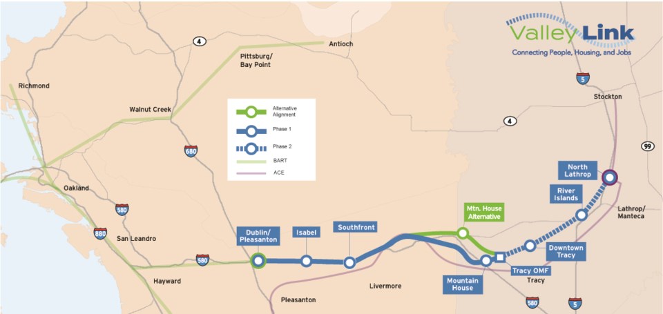 Valley Link Rail Project Map