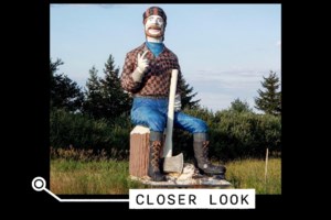 WATCH: Spared the axe, this iconic Ontario lumberjack has a new home