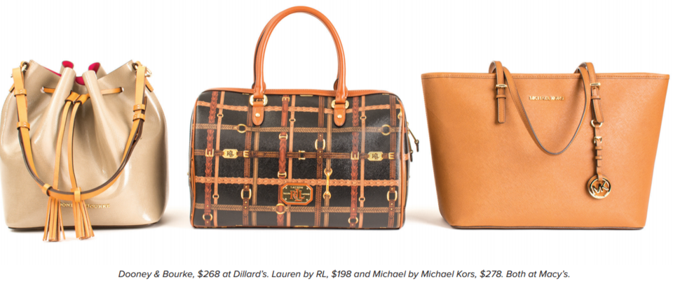 Dooney &#038; Bourke, Dillards, Lauren RL, Michael Kors, Macy&#8217;s