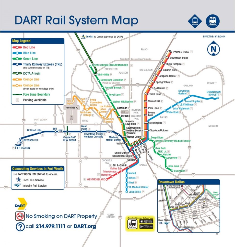 Station to Vacation Rail System Map