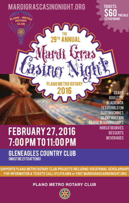 Plano Metro Rotary Club Casino Night Gleneagles Country Club