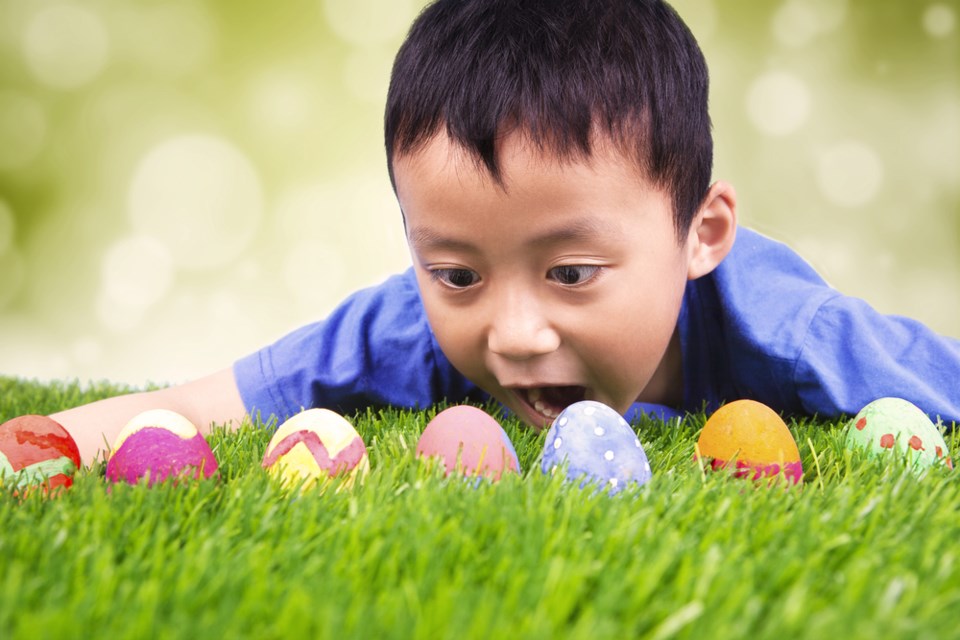 egg hunt easter boy multicultural