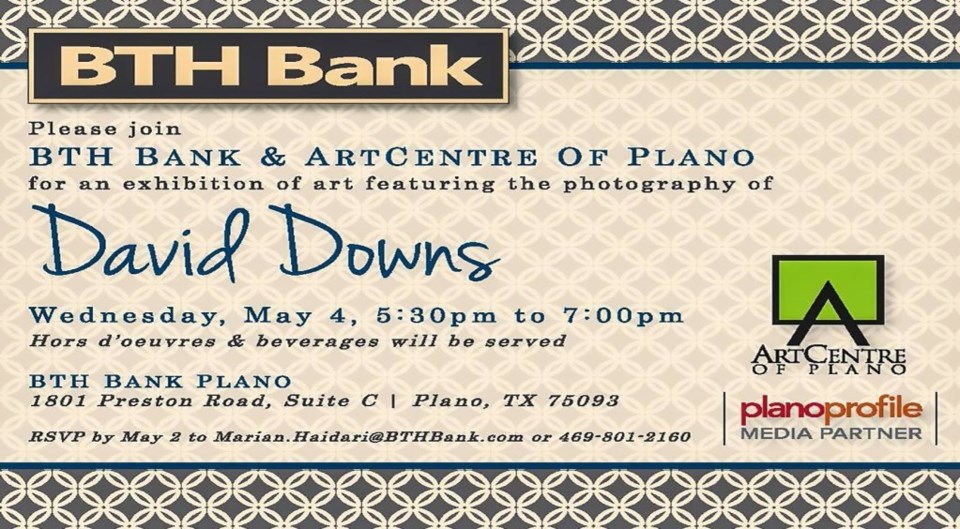 David Downs Photography Exhibit, BTH Bank Plano