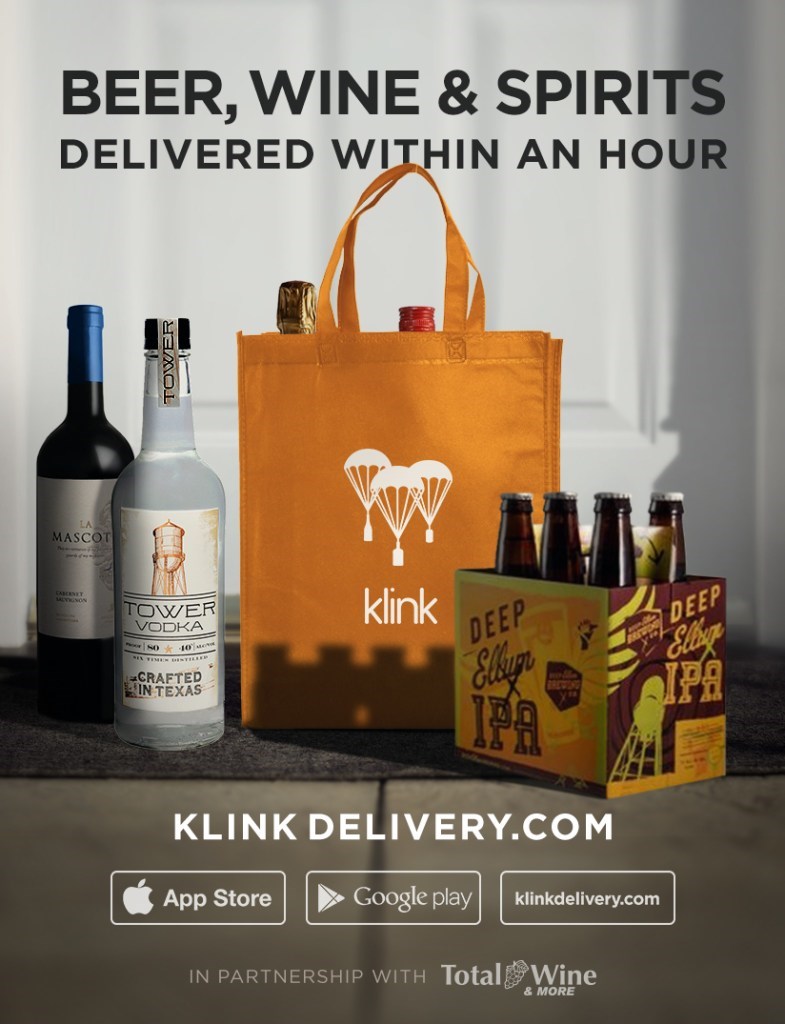 Klink alcohol delivery app in Plano