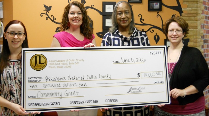 Junior League of Collin Country grantes 10000 to Assistance Center of Collin Country generously supporting community members in need