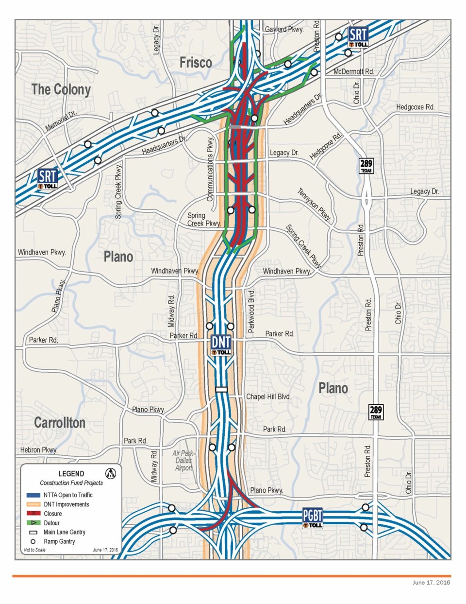 Dallas North Tollway closure June 2016