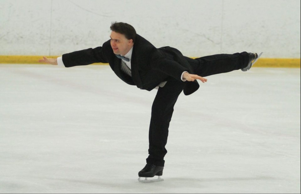 Ian R skating for Special Olympics