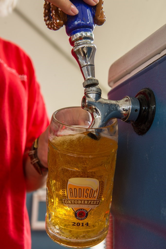 Pouring a beer at Addison Oktoberfest