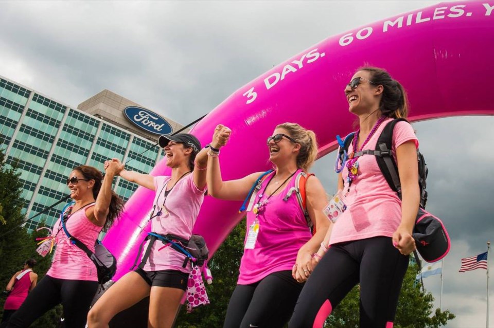 At the finish line of Susan G. Komen 3-Day DFW