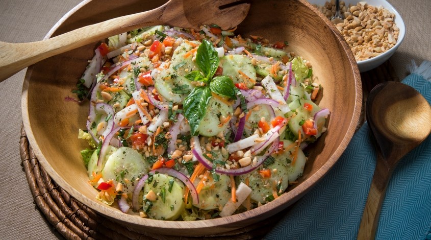 Thai-Style Cucumber Salad with Roasted Peanuts