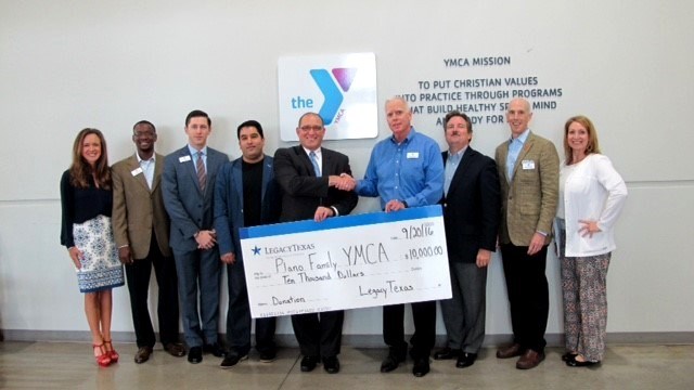 legacytexas donates to Plano YMCA