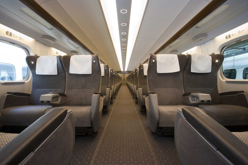 First Class Seating of an already built high-speed train courtesy of Texas Central.