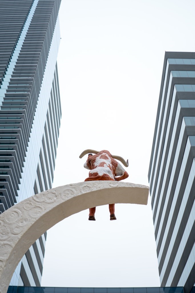 CityLine Richardson, texas, public art, moon cow, Over the Moon by Gordon Huether