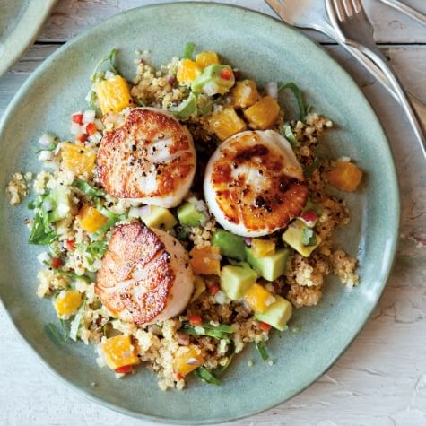 Scallops-Quinoa-Orange-Avocado-Salsa