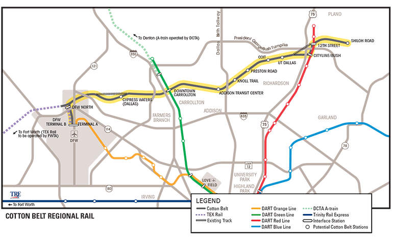 Cotton Belt Line, DART, downtown Plano, DFW airport