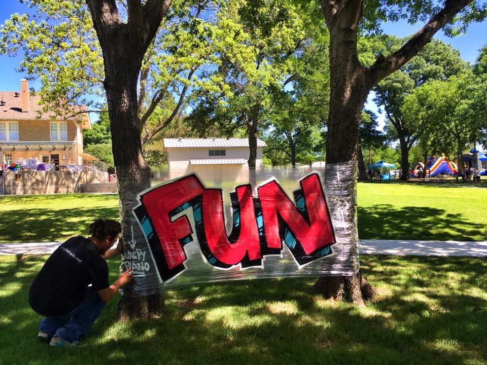 Samuel Molina, Grime Lab, Dallas, Plano, graffiti, art, artist Samuel Molina at the Plano Art Fest, Haggard Park, downtown Plano