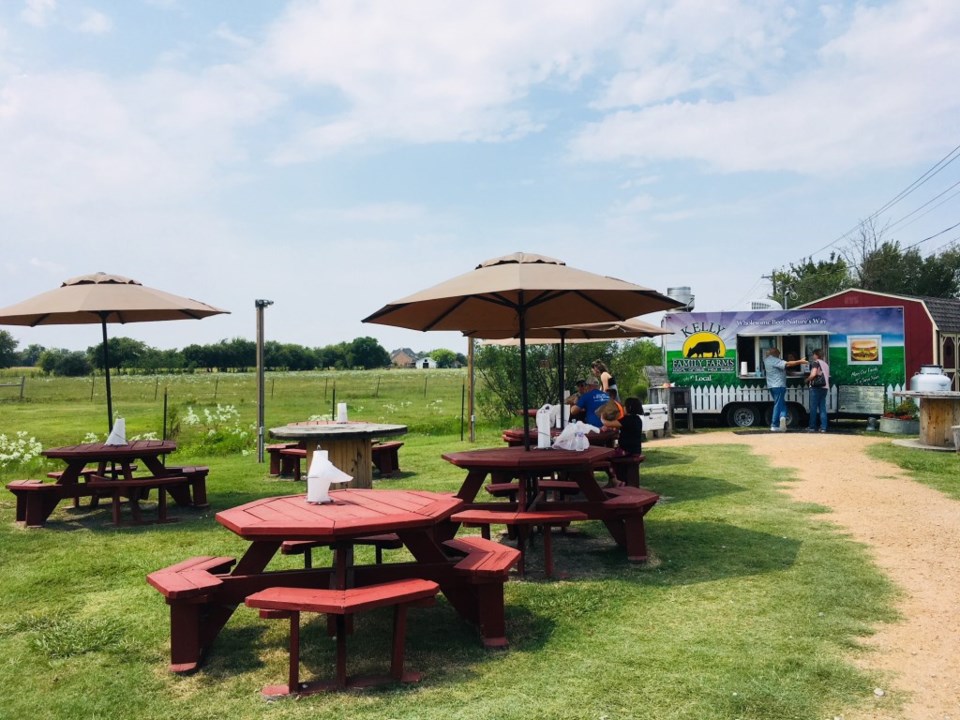 Parker, Texas, Kelly Family Farms burger stand, grass-fed beef