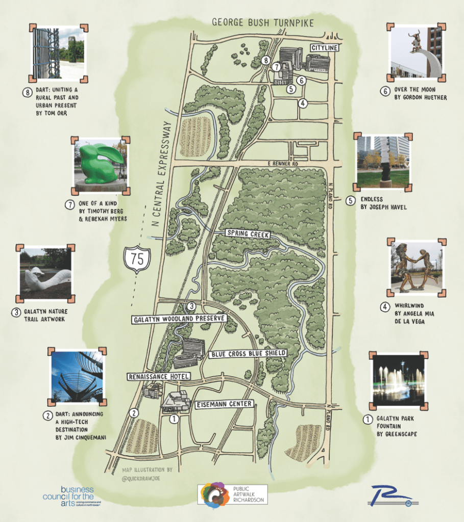 Map of the Public Art Walk Richardson