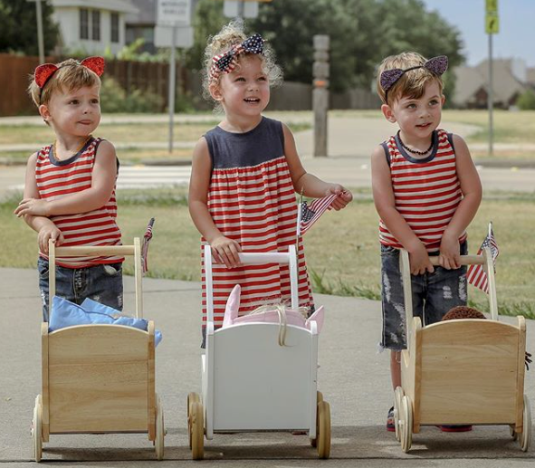 The Bennett Triplets, aka @bennetttriplets on Instagram, Plano, Texas