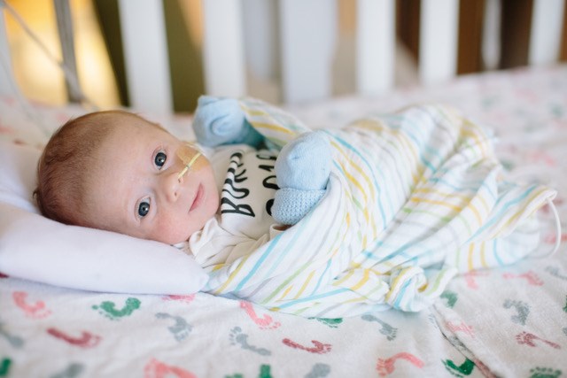 Isaac Carrera, Two months old in his room on C8.