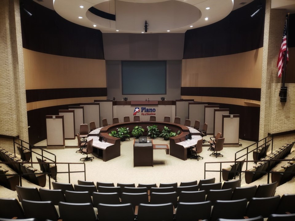 City of Plano city council chambers