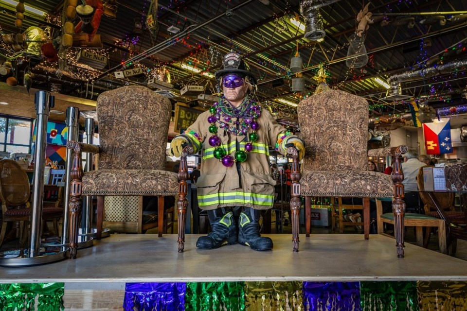 The fireman photo op at Bongo Beaux's in Celina, Texas