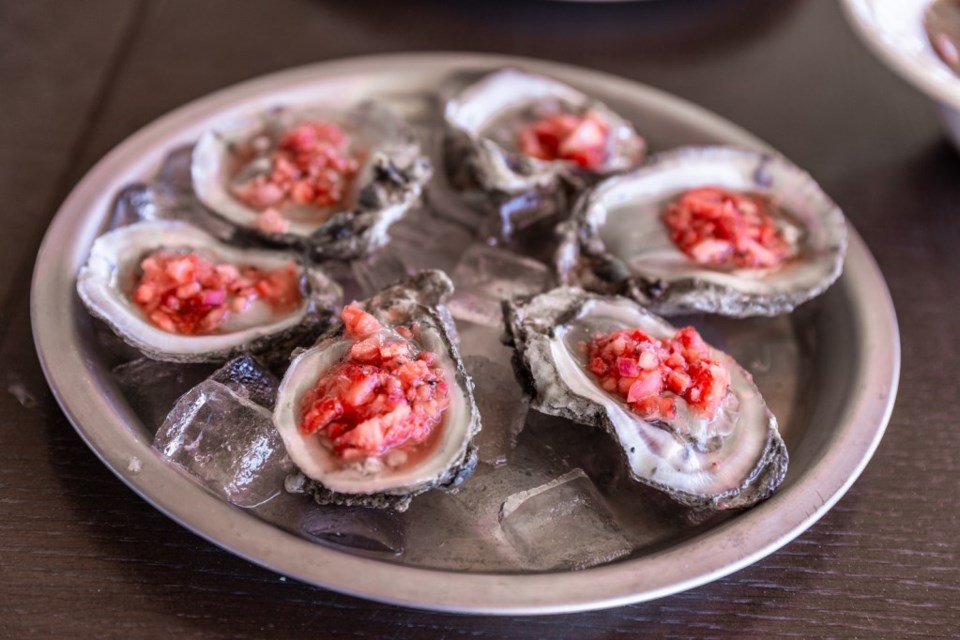 raw oysters hall shelf Bongo Beaux's oysters Celina Texas