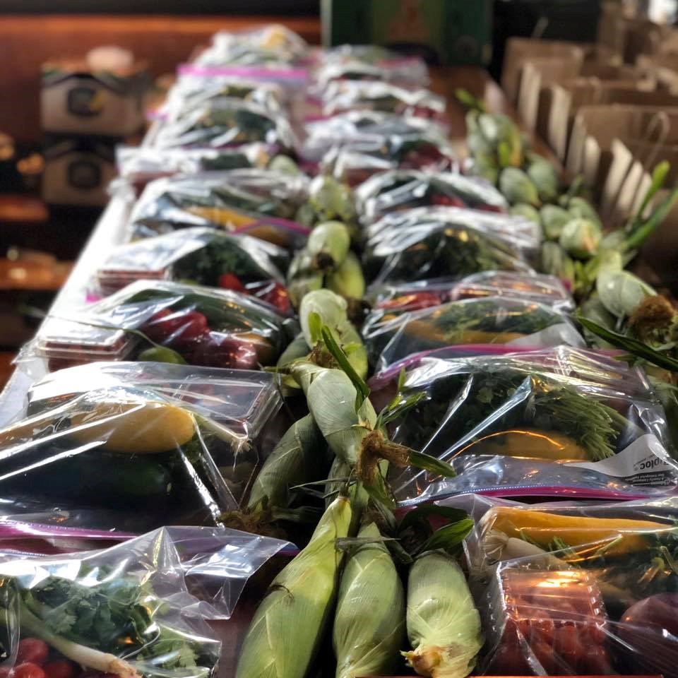 vegetables lined up at whiskey cake