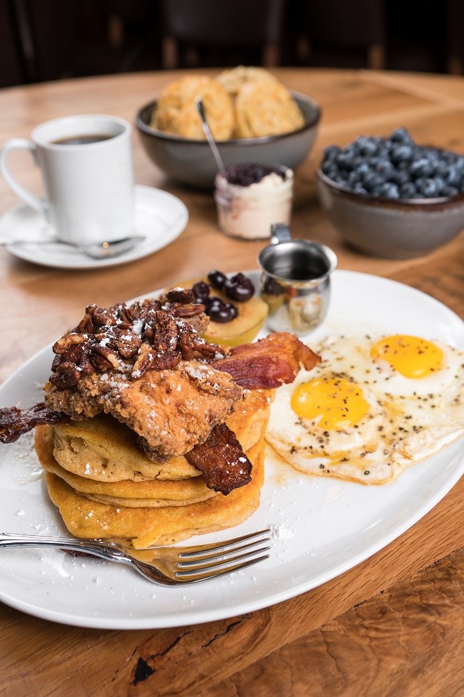 Shoo Mercy Griddle (honey pancakes), Tupelo Honey at The Star in Frisco