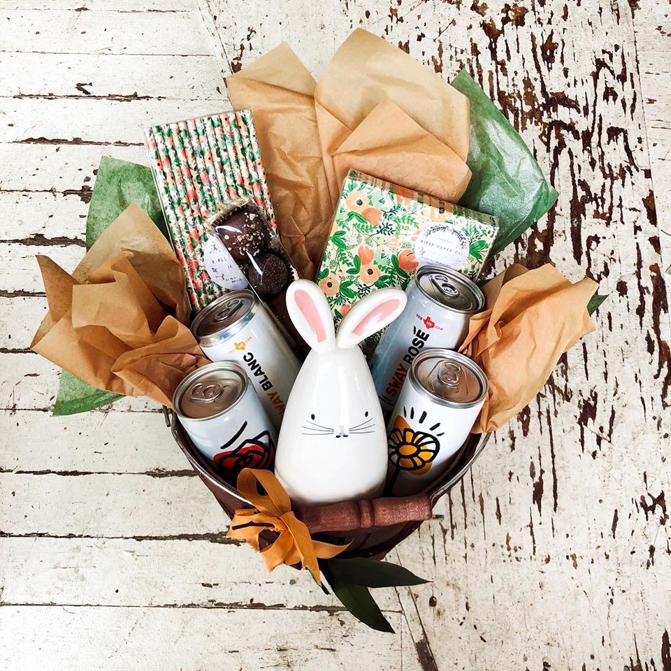 Easter basket with cookies and presents