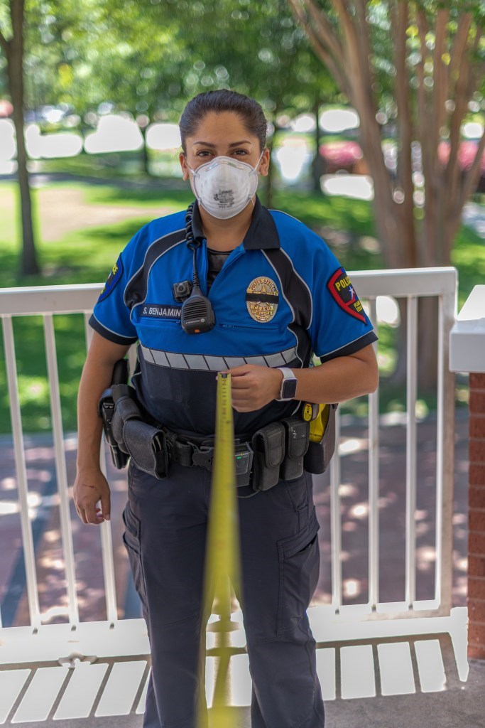 Plano police officer at the door