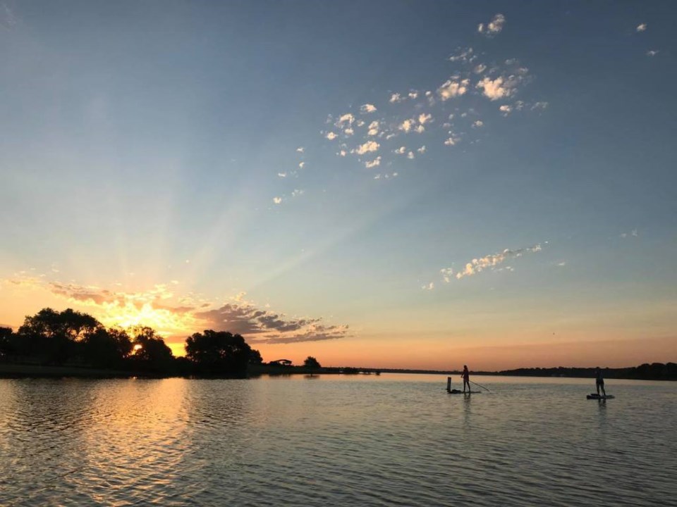 SUP, Stand Up Paddle Boarding at Little Elm Beach on Lake Lewisville | Courtesy of Lake Lewisville