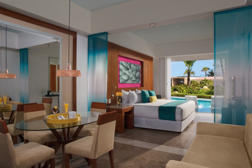 A junior suite at Krystal Grand Los Cabos