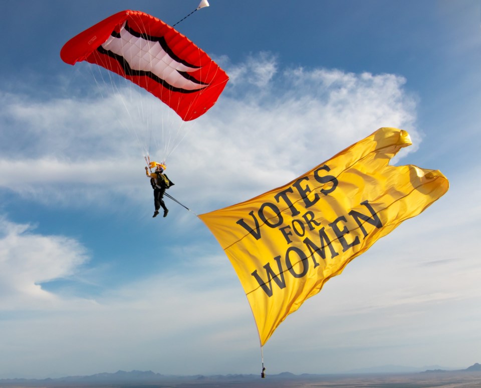 Votes flag pic with full parachute