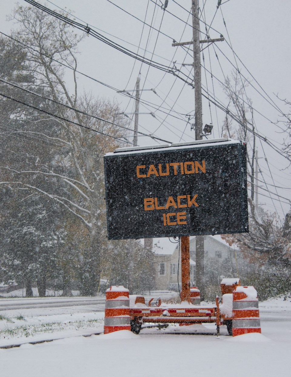 Electric,Road,Traffic,Mobile,Sign,By,The,Side,Of,A