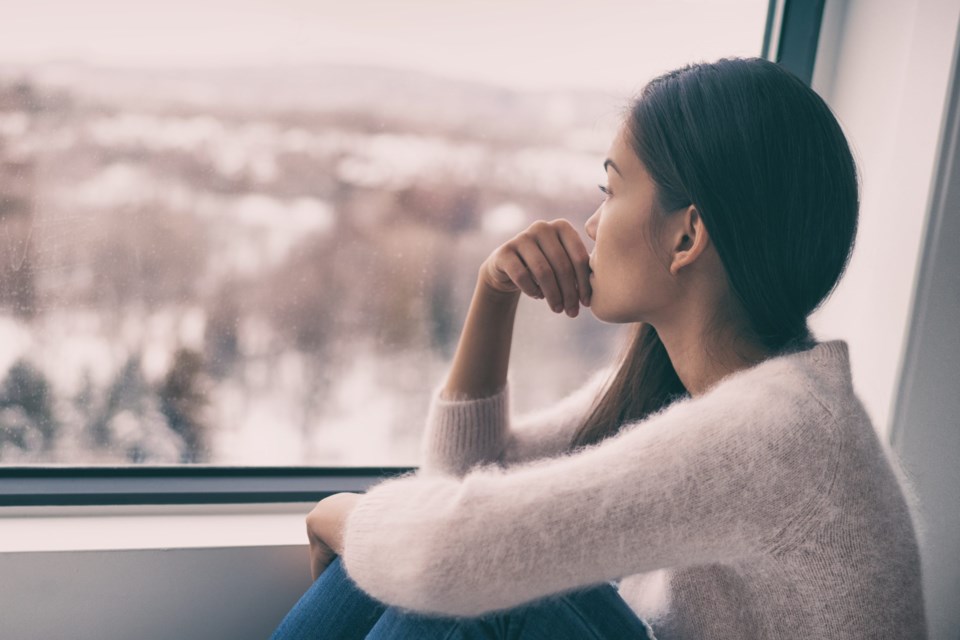 Sad,Pensive,Woman,At,Home,Winter,Depression,-,Seasonal,Affective