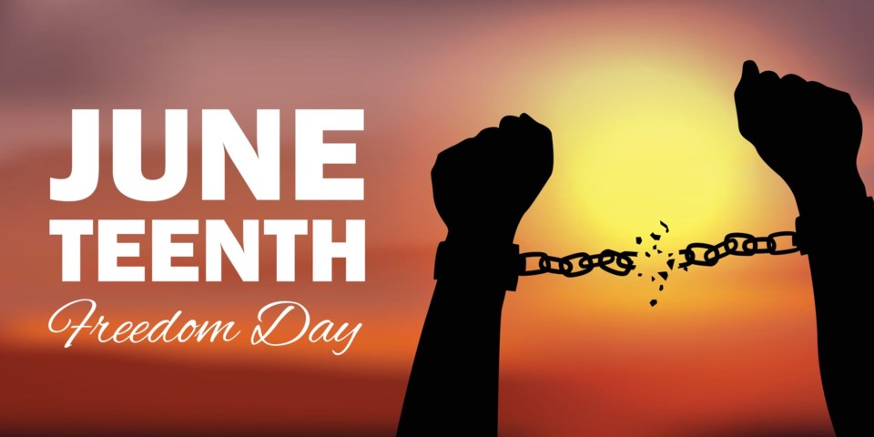 Juneteenth,Emancipation,Day,,Fist,Raise,Up,Breaking,Chain.