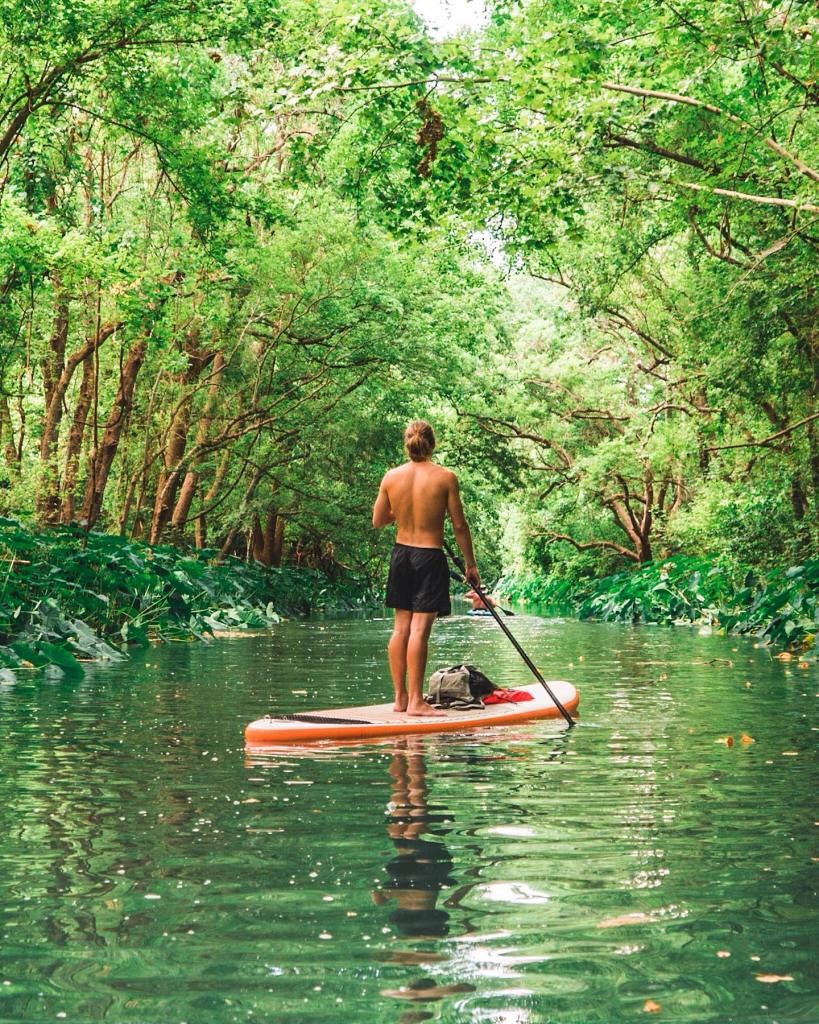 SUP on the San Marcos River, photo courtesy of Paddle SMTX on Facebook | San Marcos, best Texas getaways