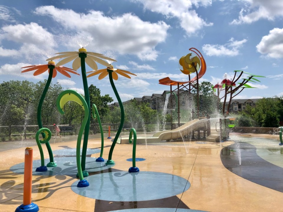 This Little Elm Splash Pad is the most adorable sight!