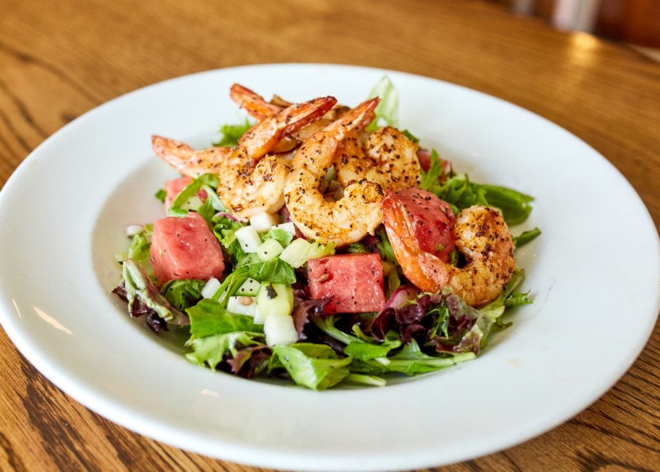 The Shrimp and Watermelon Arugula Salad at Fish City Grill.  