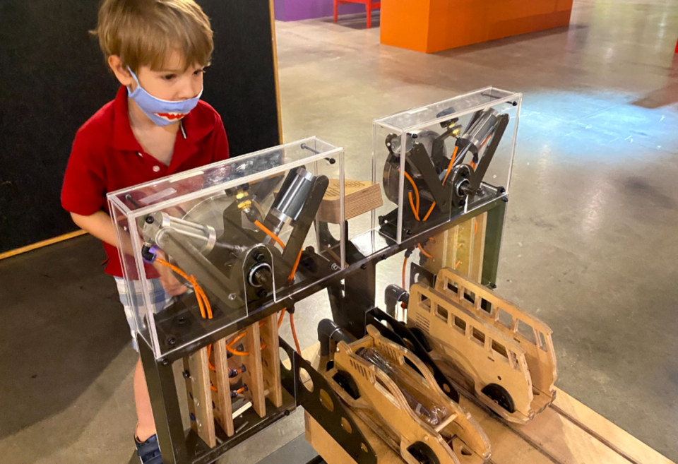 Hands-on fun at Sci-Tech Discovery Center, Frisco, Texas. This is one of the best museums in the area for young kids. 